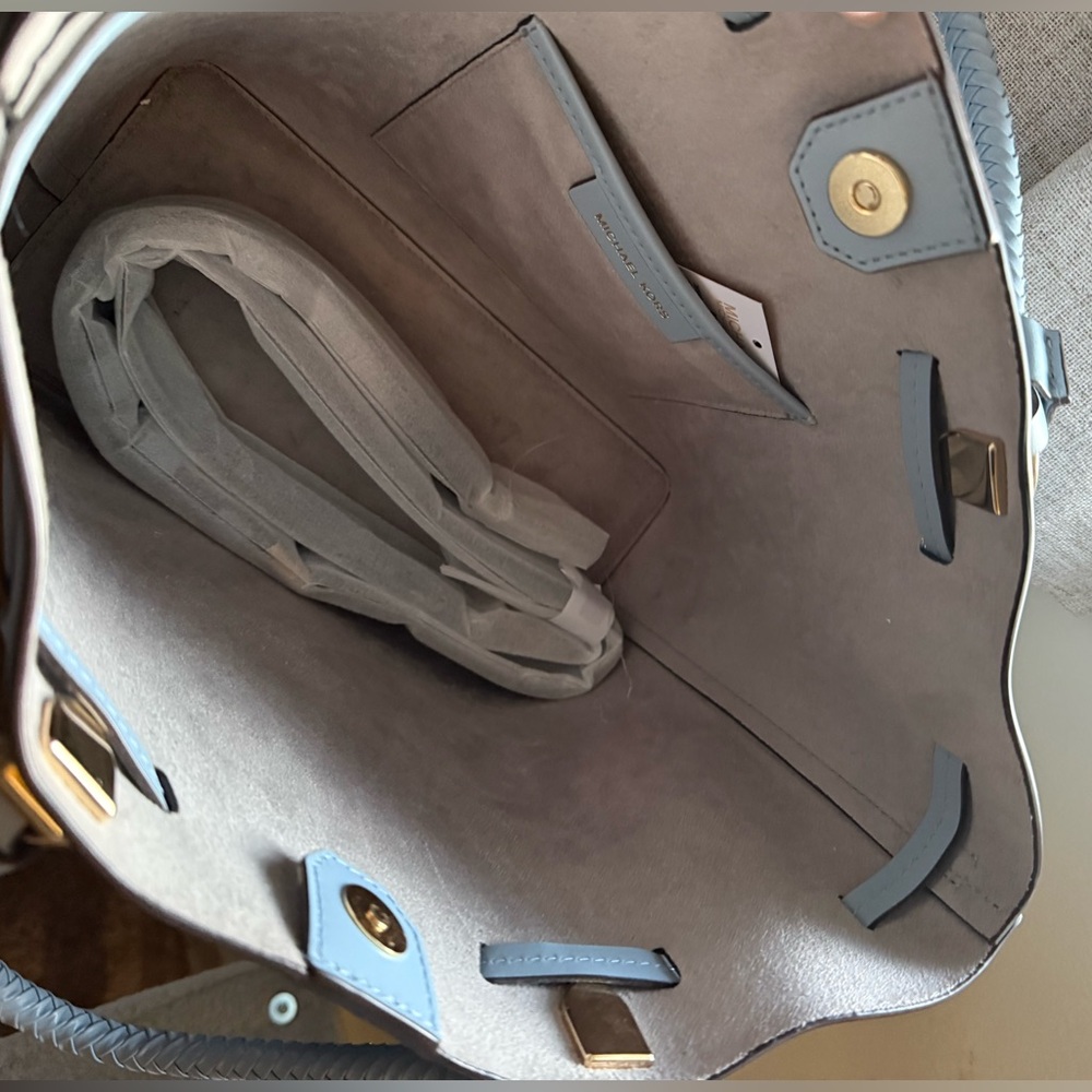 Michael Kors Light Blue Leather Tote Bag - Picture 2 of 2